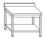 Work Tables on legs with lower shelf and back splash