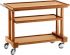 LP1050 Walnut-dyed solid wood service trolley 3 shelves 115x55x82h