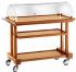 LPC850 Walnut stained wooden trolley 3 floors dome 81x55x108h