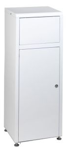 T789006 50 L white metal container with tilting door