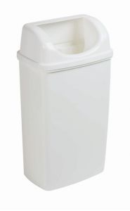 T907503 White waste bin with slot lid 50 liters