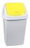 T909056 Polypropylene Swing paper bin White with yellow lid 50 liters (Pack of 6 pieces)
