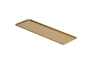 VSS62 Rectangular tray in aluminum 600x200x10mm gold color