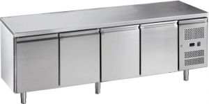 G-GN4100TN-FC Ventilated refrigerated table in stainless steel AISI 201, four doors 
