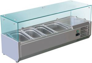 VRX1200-380-FC AISI 201 stainless steel refrigerated display case for basins