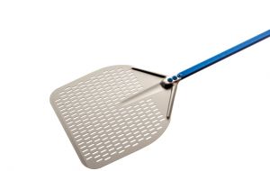 A-37RF-200 Pizza peel in anodized aluminum perforated rectangular 36x36 cm with handle 200 cm
