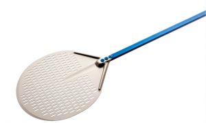 A-41F-60 Pizza shovel in anodized aluminum round perforated ø 41 cm handle 60 cm
