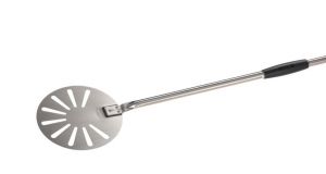 R-23F Round perforated stainless steel pizza peel ø 23 cm handle 150 cm