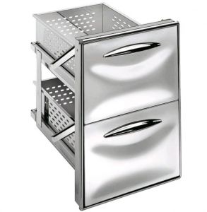 ICCS12 50GS Stainless steel drawer unit 1/2 simple guide Rounded corners Drawer depth 55.6 cm