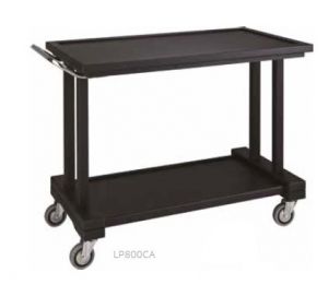 LP800CA Service trolley in carbon-colored wood - 2 shelves