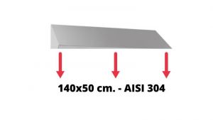 IN-699.50.14 Tetto inclinato in acciaio inox AISI 304 dim. 140x50 cm. per armadio IN-690.14.50