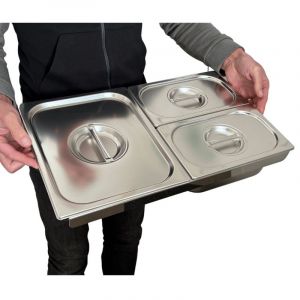 TIMGS1214  Gastronorm 1/1 stainless steel frame for 2 containers GN 1/4 and 1 GN 1/2 