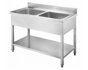 GD127BM2A Open sink with 2 bowls dim. 1200 x 700 x 950h without drainer