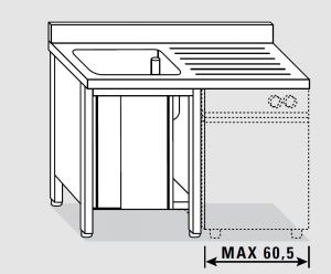 EU01951-14 lavatoio armadio per lavast. ECO cm 140x70x85h  1v e sg dx - porte scorrevoli