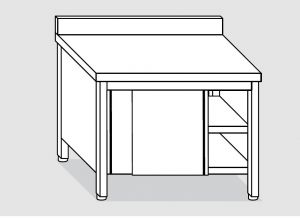 EU03301-12 tavolo armadio ECO cm 120x70x85h  piano alzatina - porte scorrevoli