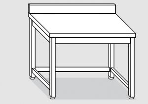 EUG2216-06 tavolo su gambe ECO cm 60x60x85h-piano con alzatina - telaio inferiore su 3 lati