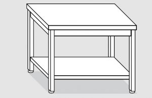 EUG2307-18 tavolo su gambe ECO cm 180x70x85h-piano liscio - ripiano inferiore