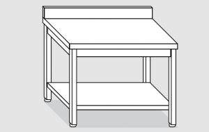 EUG2316-04 tavolo su gambe ECO cm 40x60x85h-piano con alzatina - ripiano inferiore
