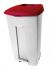 T102037 Mobile plastic pedal bin White Red 120 liters (Pack of 3 pieces)