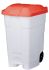 T102047 Mobile plastic pedal bin White Red 70 liters (Pack of 3 pieces)