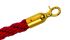 T601331 Red rope 2 gold color fixing hooks for crowd control post 1,5 meters