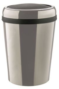 T109796 Swing paper bin Oval stainless steel bin with ABS lid 60 liters