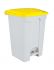 T115456 White Plastic pedal bin Yellow lid 45 liters 