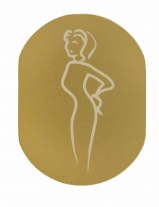 T719932 Woman pictogram bathroom Golden aluminium
