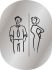 T719956 Man & woman pictogram bathroom Brushed aluminium