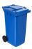 T766622 Blue Plastic waste container for outdoor on 2 wheels 240 liters
