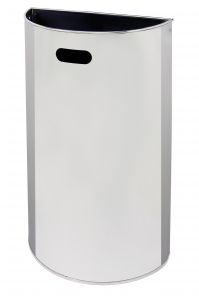 T773040 Polished stainless steel Wall mounted waste bin 40 liters