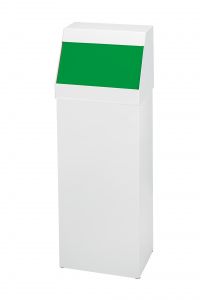 T790028 Contenitore rettangolare push metallo bianco sportello verde 50 litri
