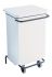 T791130 White Metal waste containers with pedal and wheels 70 liters