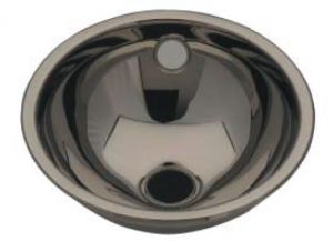 LX1090 Stainless steel spherical washbasin central drain 420X455X160 mm - SATIN -