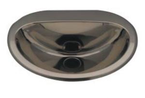 LX1340 Lavabo “Cin” ovale in acciaio inox 465x400x155 mm - SATINATO - 