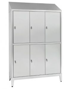 IN-S50.694.10 Multi-storey cupboard in AISI 304 stainless steel 6 places with 6 overlapping doors Cm. 120X50X215H