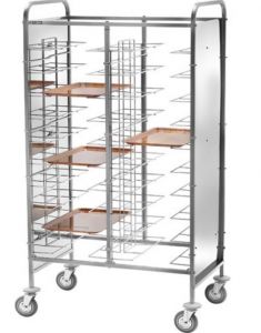 CA1475PI  Stainless steel universal tray-holder trolley 30 trays Side panels 