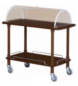 CLC 2012W Wooden trolley wenge with dome 2 shelves