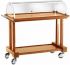 LPC 1000 Wooden service trolley with dome Wengé 2 shelves 115x55x108h