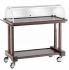 LPC 1000W Wooden service trolley with dome Wengé 2 shelves 115x55x108h