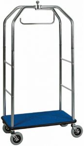 PV4064  Luggage trolley with clothing stand chromed steel