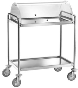 CA1390C Stainless steel trolley 2 floors dome 90x60x109h