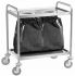 CA1391S2 Stainless steel trolley 2 shelves with 2 waste bins 110x60x94h